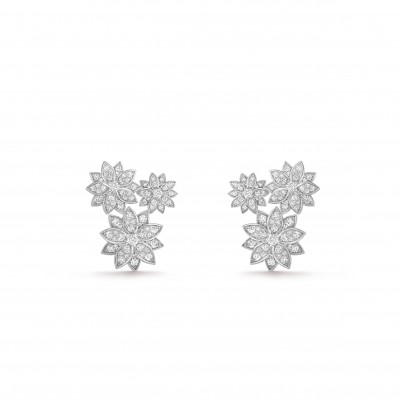 VAN CLEEF ARPELS LOTUS EARRINGS, 3 FLOWERS VCARP7TH00